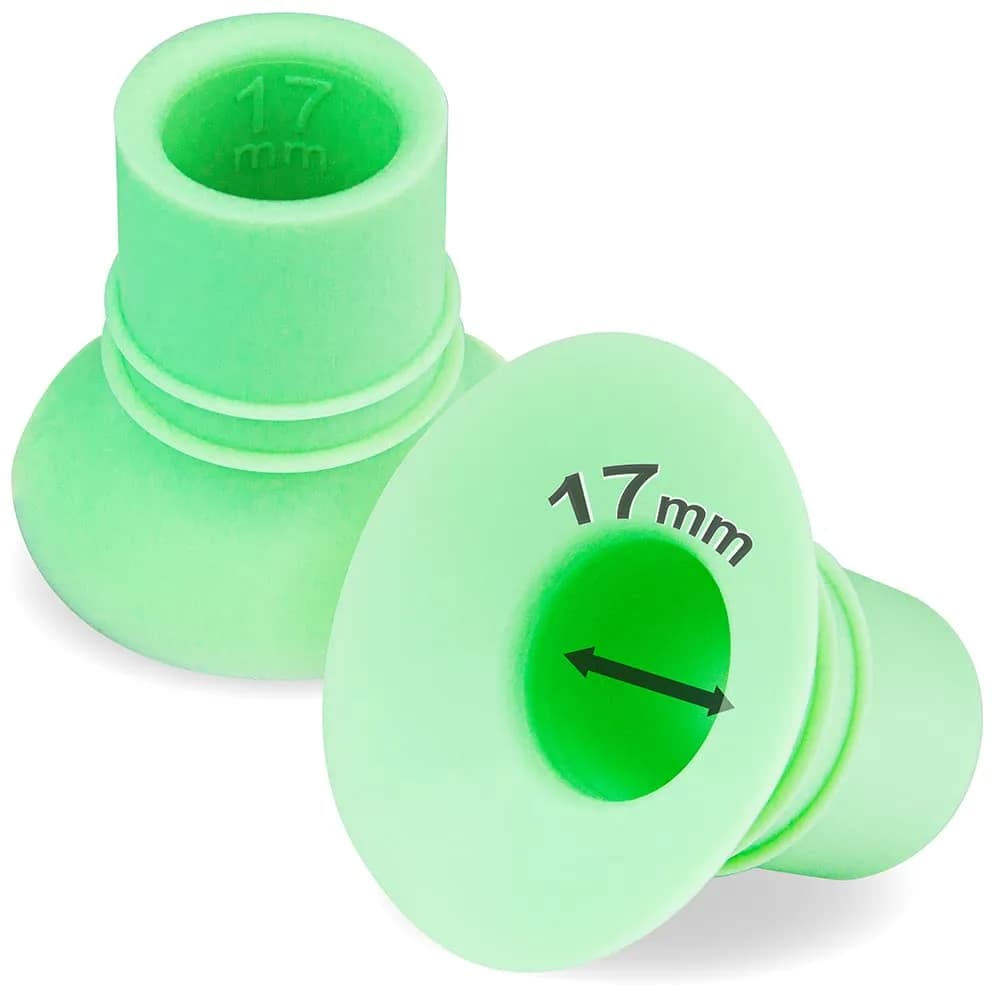 NENESUPPLY 17mm Flange Insert for Breast Pumps | Compatible with Elvie, Medela, Spectra, Willow (17mm, Silicone, 2 pcs)