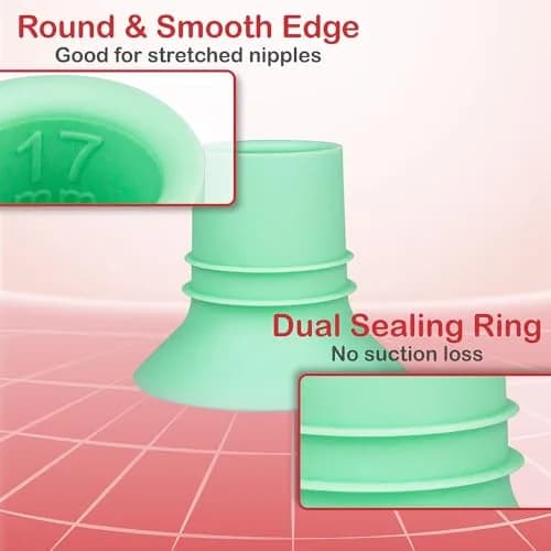 NENESUPPLY 17mm Flange Insert for Breast Pumps | Compatible with Elvie, Medela, Spectra, Willow (17mm, Silicone, 2 pcs) thumbnail 4
