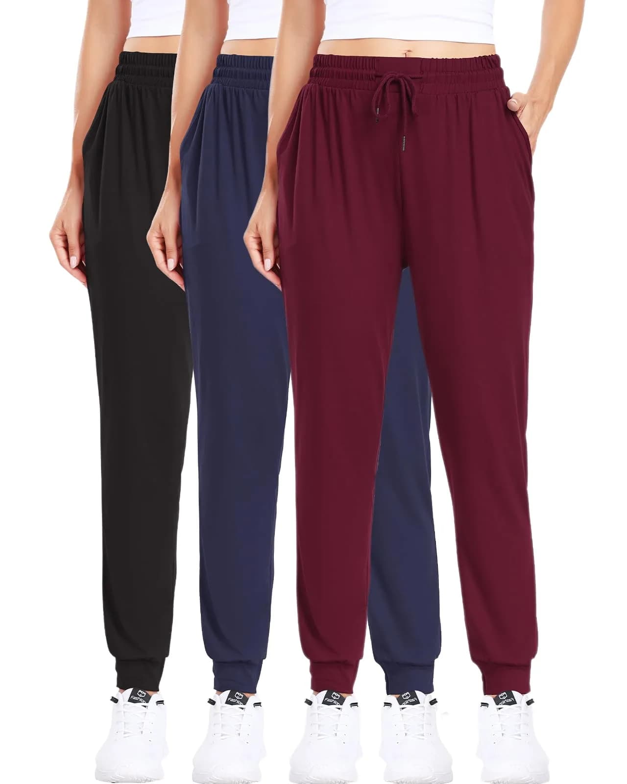 ZENEX Women Sweatpants Tapered High Rise | Casual Lounge Pants with Pockets