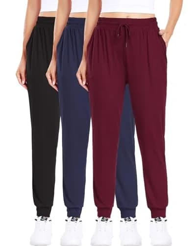 ZENEX Women Sweatpants Tapered High Rise | Casual Lounge Pants with Pockets thumbnail 1