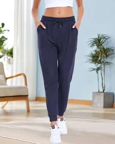 ZENEX Women Sweatpants Tapered High Rise | Casual Lounge Pants with Pockets thumbnail 5