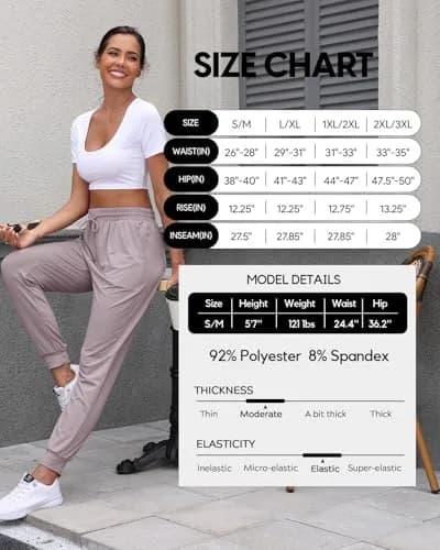 ZENEX Women Sweatpants Tapered High Rise | Casual Lounge Pants with Pockets thumbnail 6