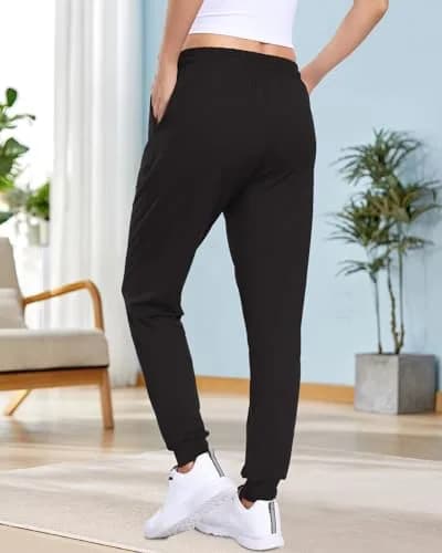 ZENEX Women Sweatpants Tapered High Rise | Casual Lounge Pants with Pockets thumbnail 2