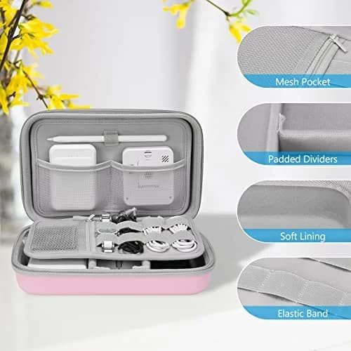 ProCase Hard Travel Electronic Organizer Case for MacBook Chargers Cables Power Bank Apple Magic Mouse Apple Pencil USB Flash Disk SD Card Portable Accessories Bag - Rosegold, L (24.99cm x 16cm x 6.5cm) thumbnail 5