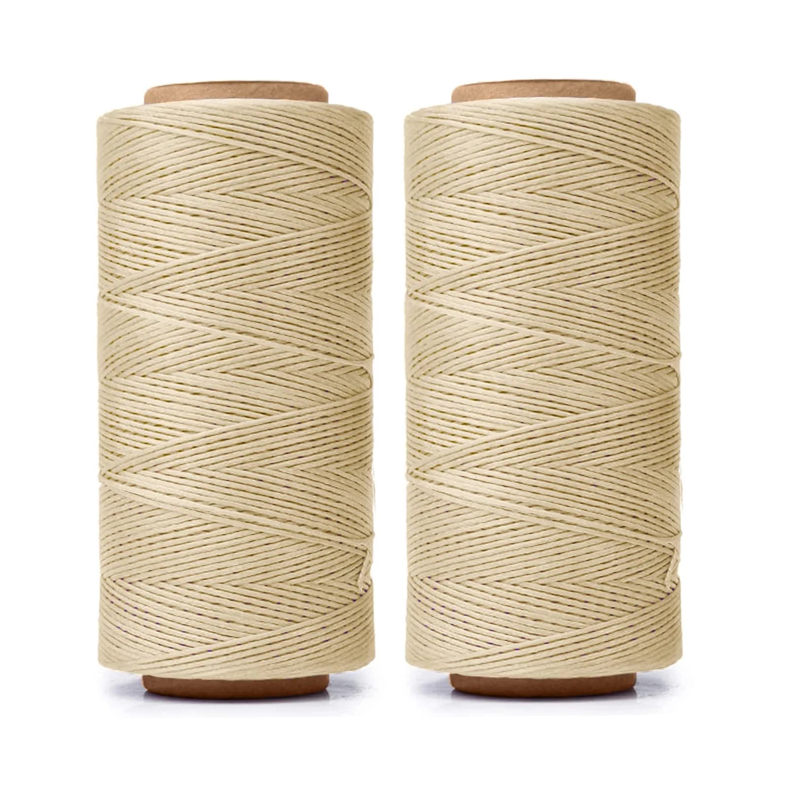 HILELIFE 568 Yards Waxed Thread for Leather Sewing, 150D 0.8mm (Beige) | Strong & Durable Leather Thread