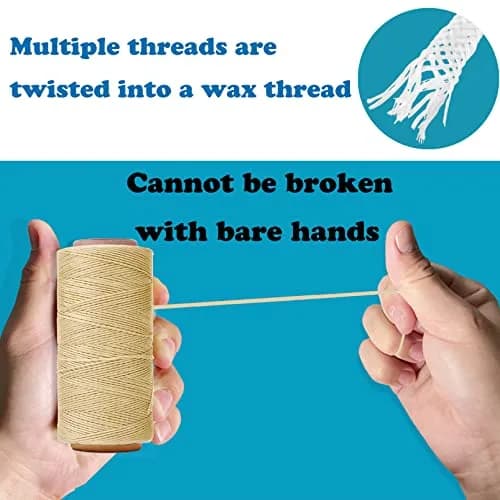 HILELIFE 568 Yards Waxed Thread for Leather Sewing, 150D 0.8mm (Beige) | Strong & Durable Leather Thread thumbnail 5