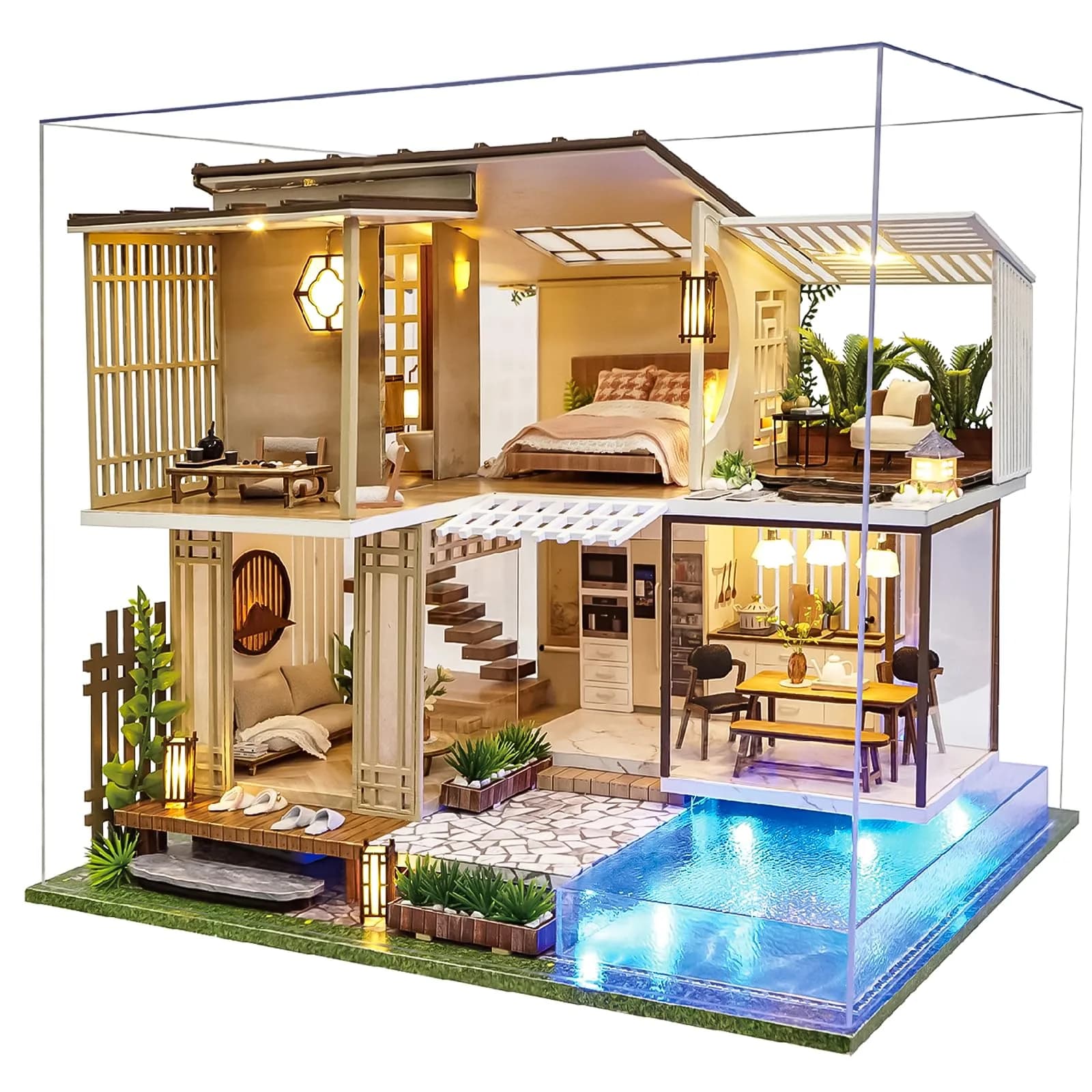 Spilay Miniature Dollhouse Kit 11.41x9.44x8.46inch | Creative DIY Home Decor — Elegant and Quiet