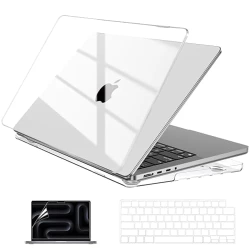 EooCoo Crystal Clear Case for MacBook Pro 14-inch (2021-2026 Models) | Snap-On Polycarbonate Protection thumbnail 1