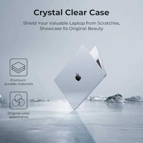 EooCoo Crystal Clear Case for MacBook Pro 14-inch (2021-2026 Models) | Snap-On Polycarbonate Protection thumbnail 7