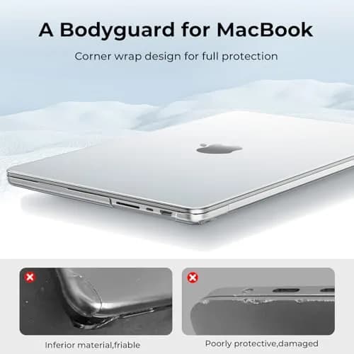 EooCoo Crystal Clear Case for MacBook Pro 14-inch (2021-2026 Models) | Snap-On Polycarbonate Protection thumbnail 2