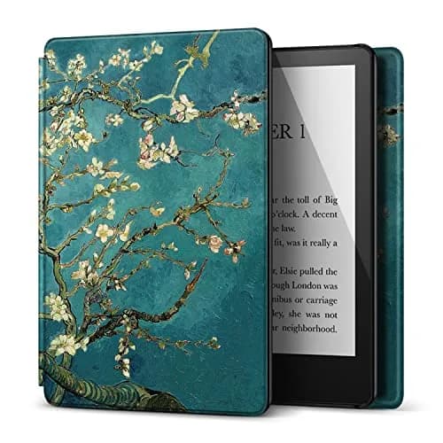 TNP Products Kindle Paperwhite 11th Gen Case, 6.8-Inch PU Leather, Almond Blossom | Smart Auto Sleep Wake Folio thumbnail 1