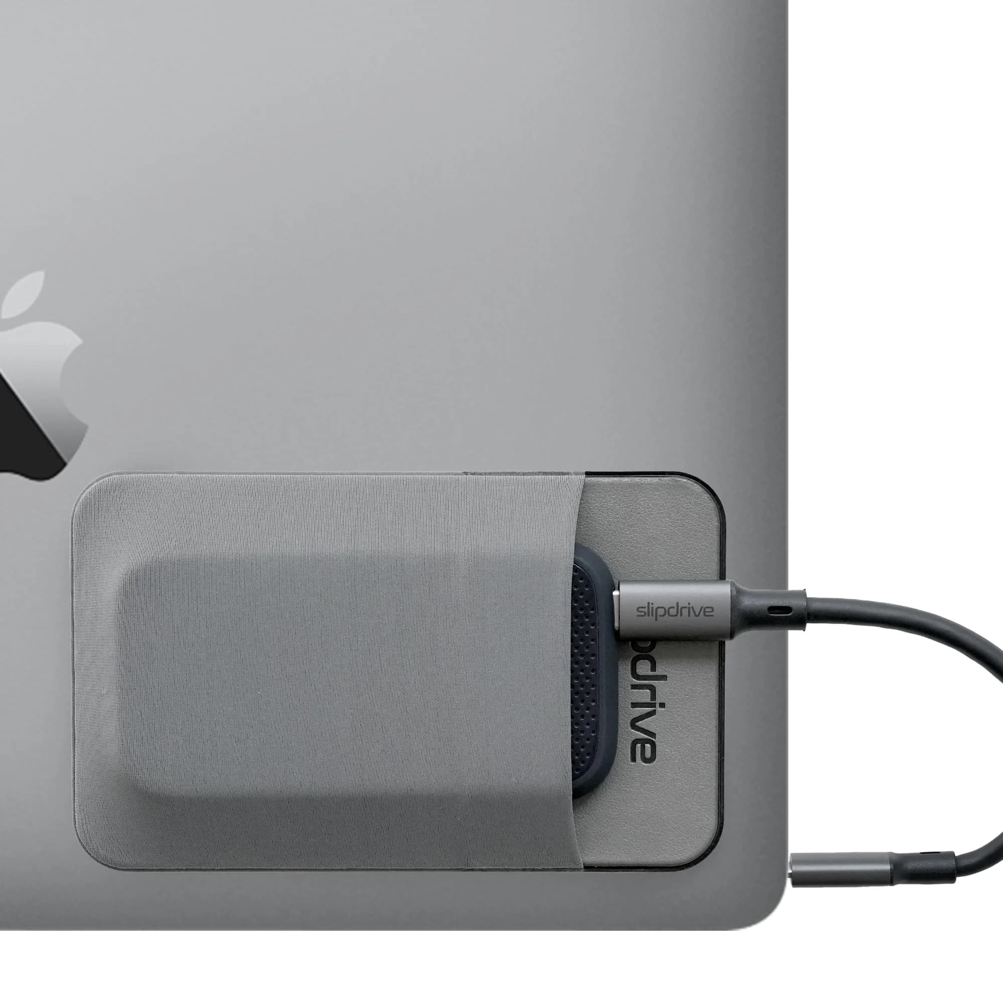 Slipdrive Gray Portable Hard Drive Sleeve for Laptop | 13 cm x 8.1 cm (5" x 3.2") Stick-on Case - main product image