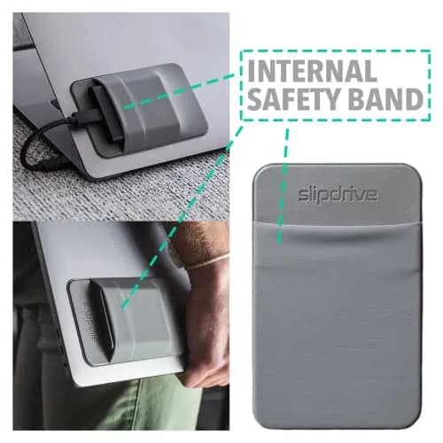 Slipdrive Gray Portable Hard Drive Sleeve for Laptop | 13 cm x 8.1 cm (5" x 3.2") Stick-on Case thumbnail 5