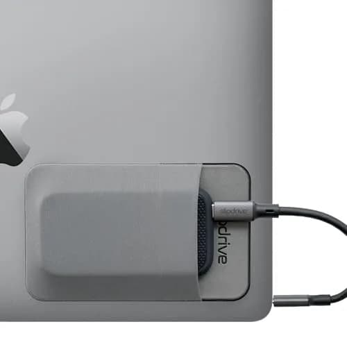 Slipdrive Gray Portable Hard Drive Sleeve for Laptop | 13 cm x 8.1 cm (5" x 3.2") Stick-on Case thumbnail 1