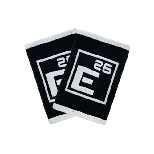 Element 26 Sweat Wicking Wrist Bands (4 Pack) - Sweat Absorbing for Men & Women, Large, Black thumbnail 1