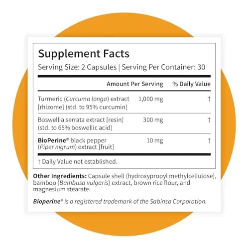 Pattern Wellness Turmeric Curcumin Supplement – 60 Capsules | 1300mg, 95% Curcuminoids, Bioperine for Absorption thumbnail 8