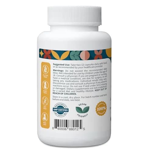 Pattern Wellness Turmeric Curcumin Supplement – 60 Capsules | 1300mg, 95% Curcuminoids, Bioperine for Absorption thumbnail 2