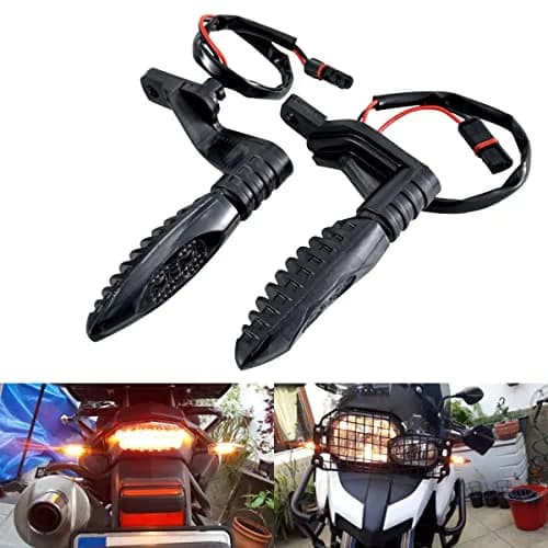 TUINCYN Motorcycle Turn Signal Light Rear LED Blinkers Indicators Compatible With BMW F650GS F700GS F800G F800R F800S F800ST HP2 Sport K1200R K1300R R1200GS R1200R G310GS G310R Amber (2 Pack) | Waterproof, Bright, Easy Install thumbnail 1