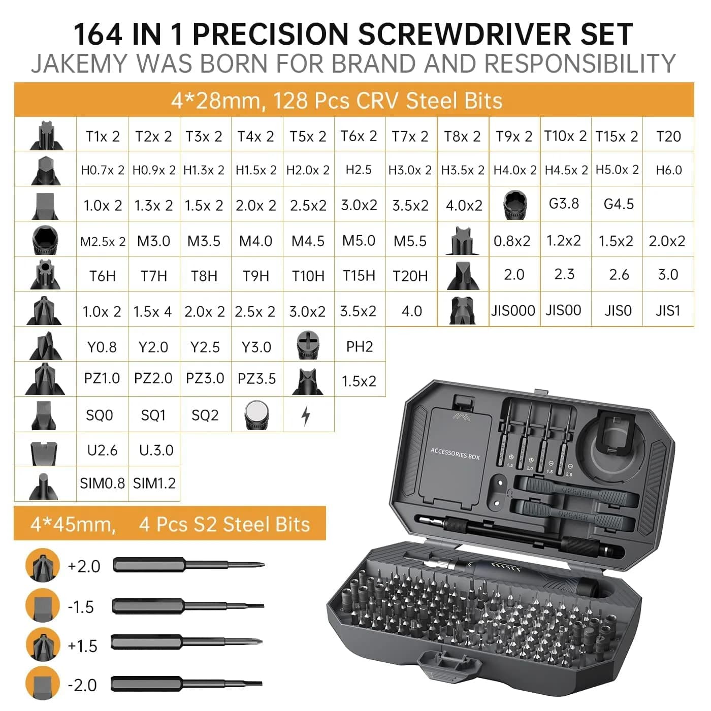 JAKEMY 164-in-1 Precision Screwdriver Set | Professional Electronics Repair Tool Kit with Magnetic Bits - view 5