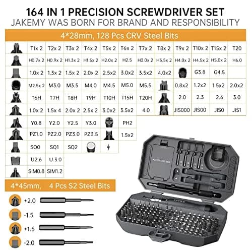 JAKEMY 164-in-1 Precision Screwdriver Set | Professional Electronics Repair Tool Kit with Magnetic Bits thumbnail 5