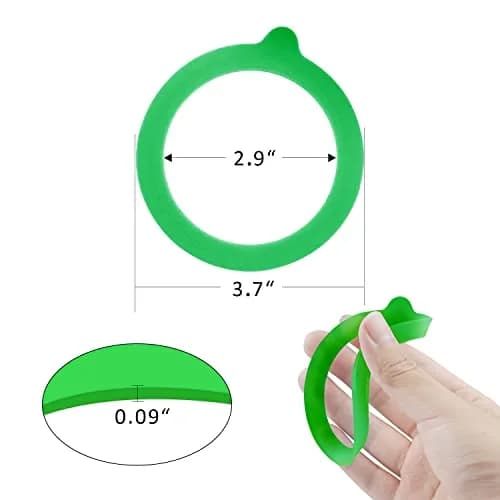 FCENDS Rubber Seals for Glass Jars 12 pcs | Airtight Silicone Gaskets for Mason Jars, Leakproof, Reusable, Fits Most Sizes (Green) thumbnail 2