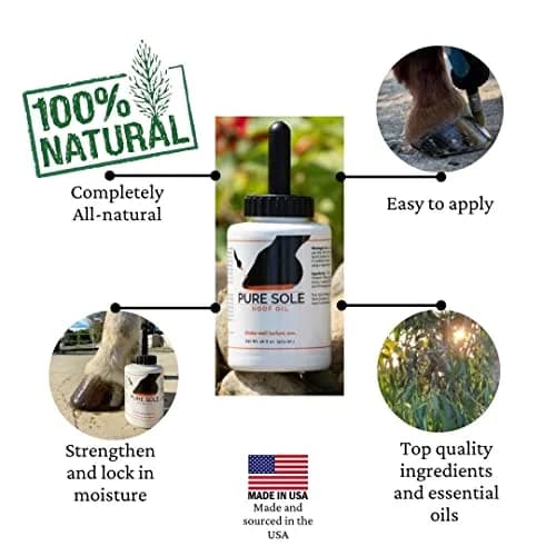 Pure Sole Hoof Oil - All Natural Horse Hoof Conditioner with Brush Applicator 16 fl oz | Strengthens & Moisturizes Hooves thumbnail 4