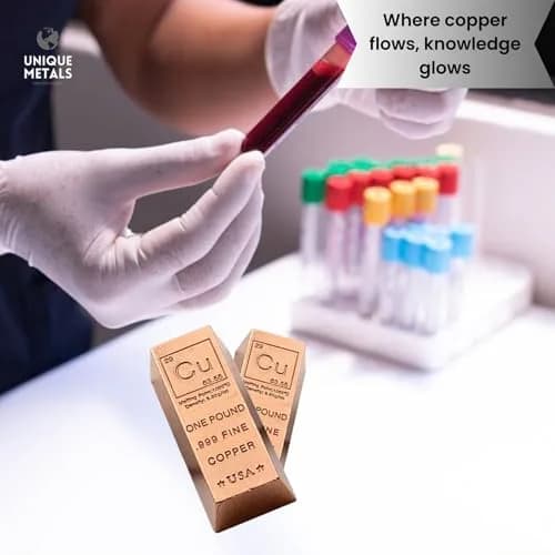 Unique Metals 1 Pound Copper Bar Ingot Paperweight 454 g (1 lb) | .999 Pure Copper Bullion with Certificate of Authenticity thumbnail 6