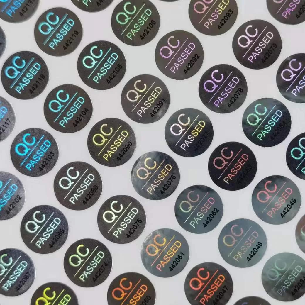 TLK&FBB Tamper Proof Security Labels 1cm | Waterproof & Sequential Serial Numbering — ‎silver Hologram