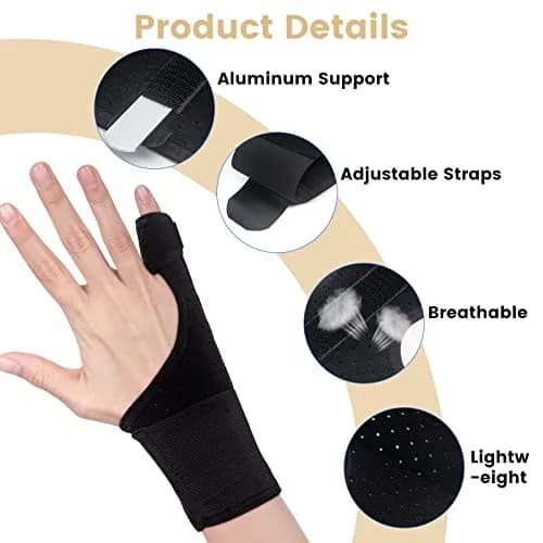 EDNYZAKRN Pinky Finger Splints for Trigger Finger | Adjustable, Breathable, Fits Hands Under 7.5 Inches thumbnail 4