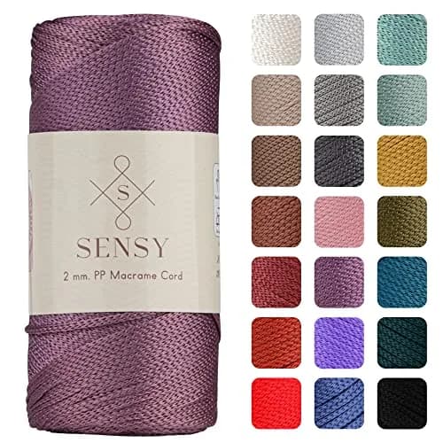 S SENSY Premium Polyester Macrame Cord 2mm Plum | 230m (251 Yards) Sparkle Rope for Bags & Decor thumbnail 1