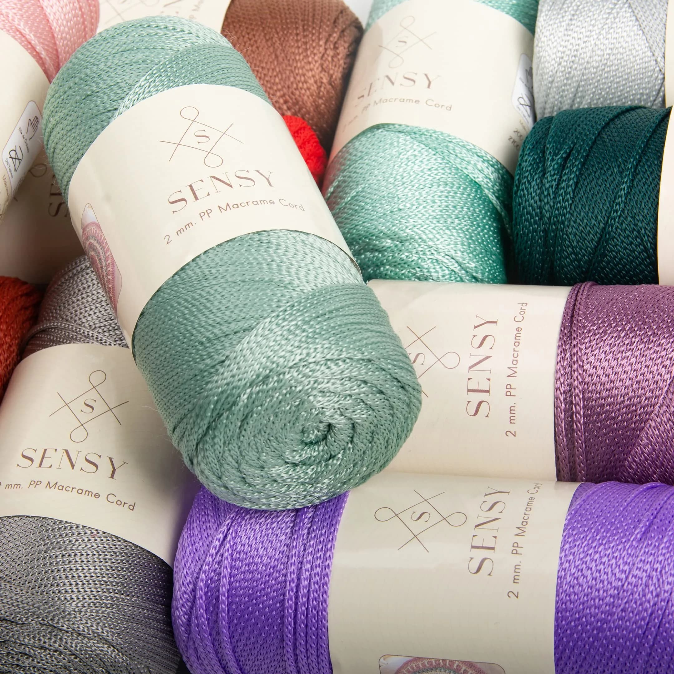 S SENSY 2mm Polyester Cord 251 Yards (230m) | Sage Color Macrame Rope for Bags & Decor - view 7