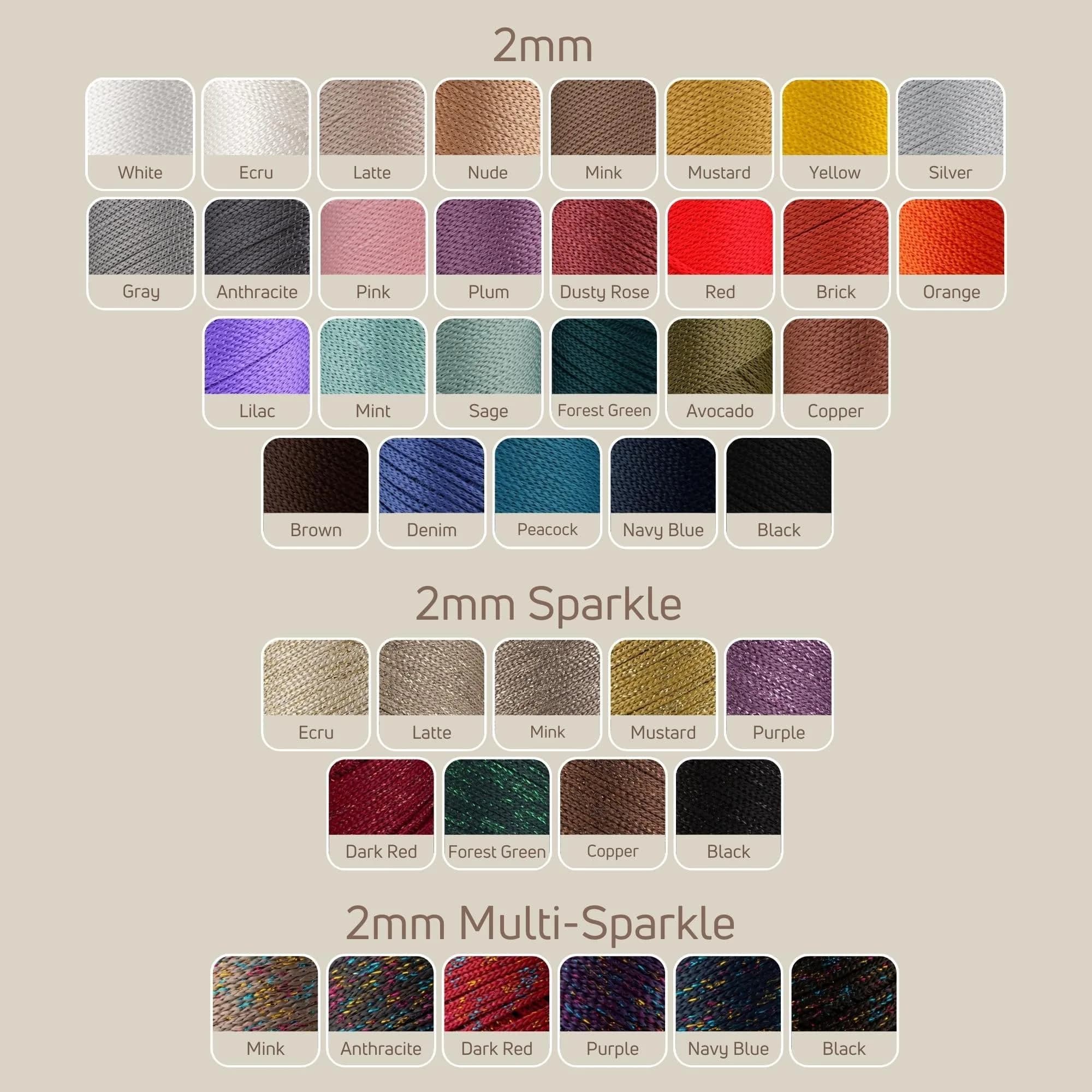 S SENSY 2mm Polyester Cord 251 Yards (230m) | Sage Color Macrame Rope for Bags & Decor - view 3