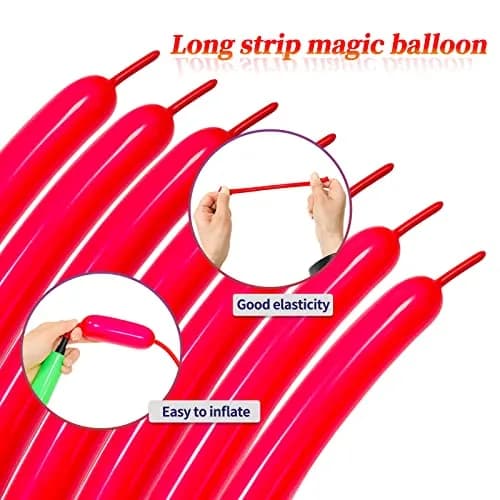KUULBELA Red 260q Latex Twisting Balloons 100 Count | Thickened Latex for Animal Models & Party Decor thumbnail 4