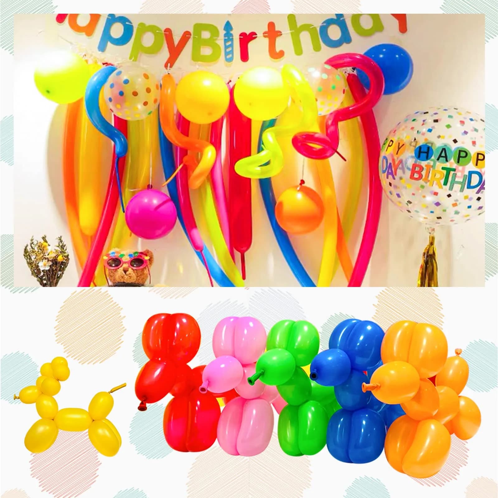 KUULBELA 260q Black Twisting Balloons - 100pcs Natural Latex for Modelling & Party Decorations - view 3