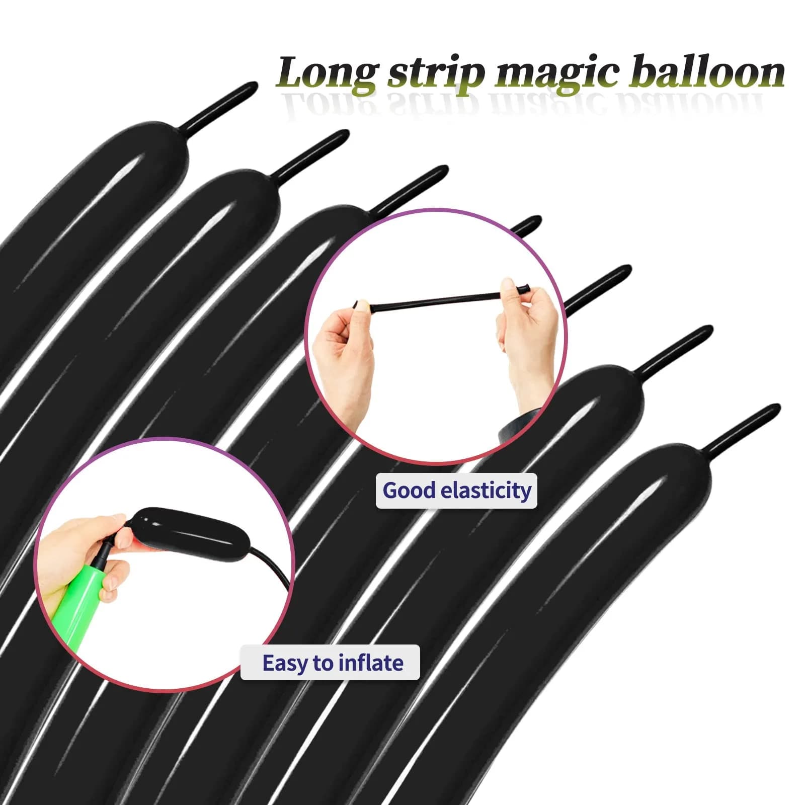 KUULBELA 260q Black Twisting Balloons - 100pcs Natural Latex for Modelling & Party Decorations - view 4