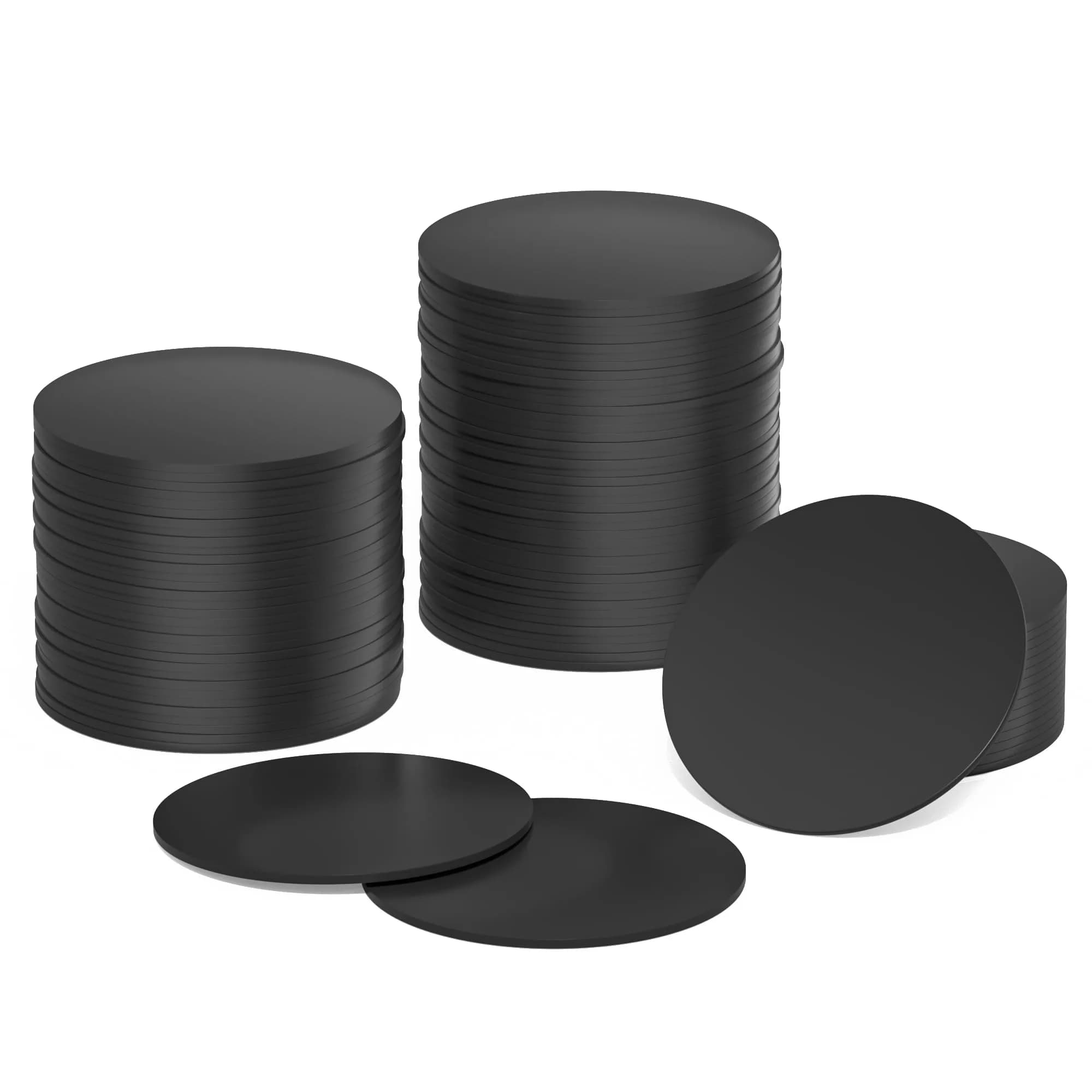 sanpopo 100pcs Black Round NTAG215 NFC Cards 25mm | Compatible with TagMo & NFC Devices - main product image