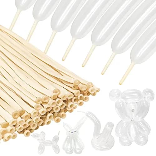KUULBELA Clear 260 Long Latex Balloons | 100 Count, Assorted Colors thumbnail 1
