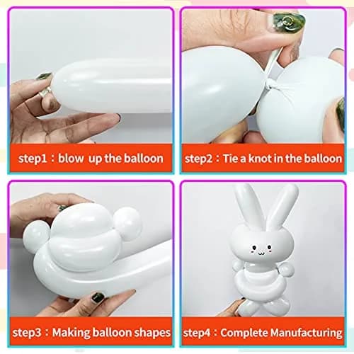 KUULBELA Clear 260 Long Latex Balloons | 100 Count, Assorted Colors thumbnail 4