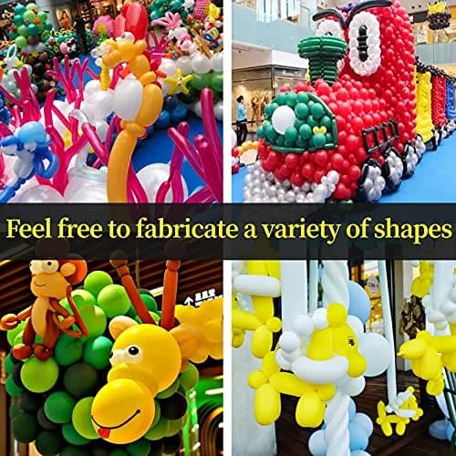KUULBELA Clear 260 Long Latex Balloons | 100 Count, Assorted Colors thumbnail 7
