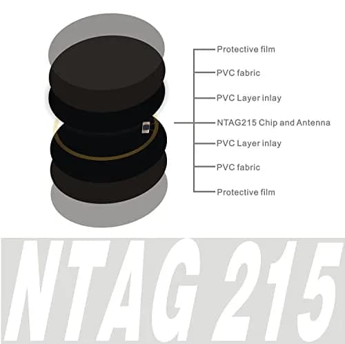 sanpopo NFC Tags Ntag215 50 pcs Waterproof Black | Programmable NFC Business Cards for iPhone & Android thumbnail 3