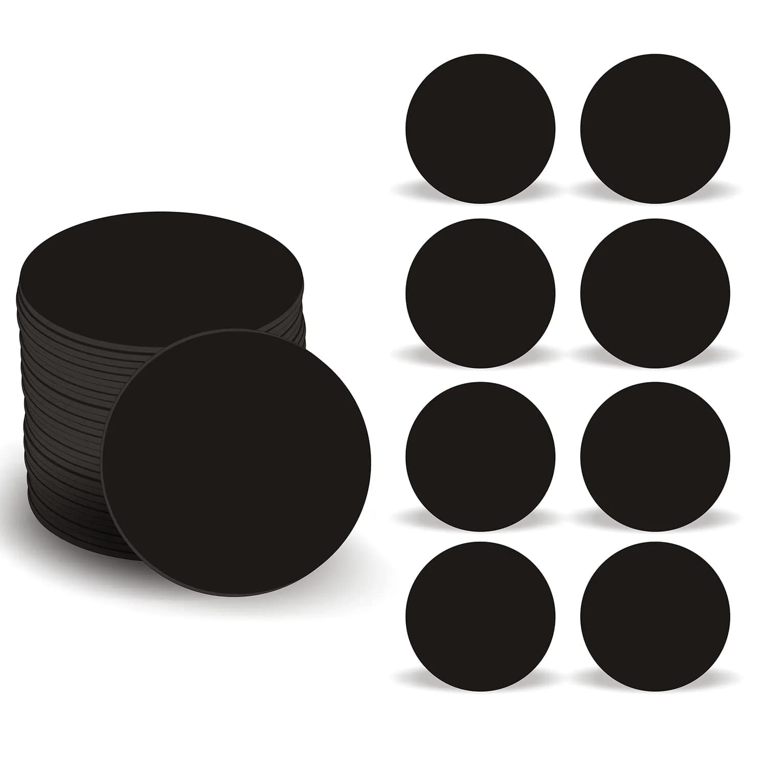 sanpopo Black NTAG215 Round NFC Cards, Pack of 50 - Programmable & Waterproof - main product image