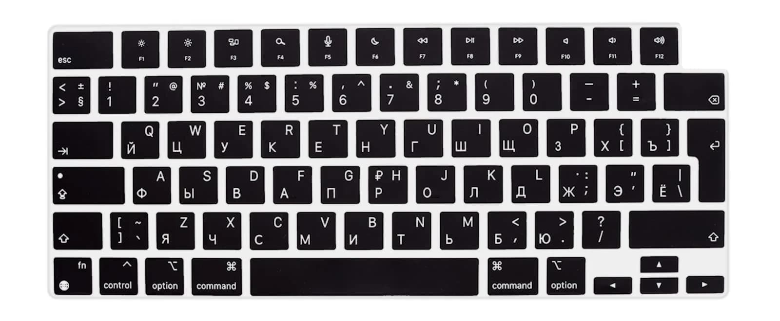 HRH Keyboard Cover Skin EU for MacBook Air13”15"(M5-M2)&Pro14”16"(M5-M1) | European Layout Silicone — Russian
