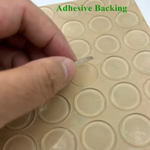 LINOUPOWER510 Clear Furniture Floor Protector Pads | 15mm x 2mm Round Adhesive Bumpers (36 Pieces) thumbnail 2