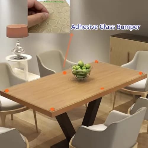 LINOUPOWER510 Clear Furniture Floor Protector Pads | 15mm x 2mm Round Adhesive Bumpers (36 Pieces) thumbnail 3