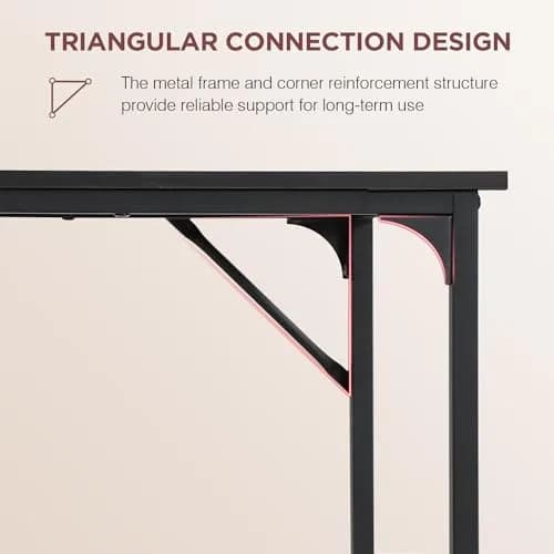 PayLessHere 39 Inch Computer Desk Black | Sturdy Office Desk with Metal Frame & Adjustable Feet thumbnail 5