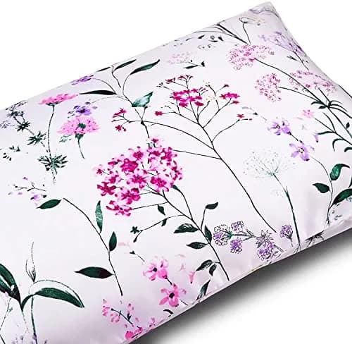 NASUMR White Satin Pillowcase for Hair and Skin | Queen Size, 2 Pack, Envelope Closure, Floral Pattern thumbnail 4