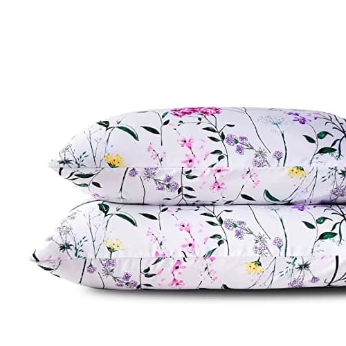 NASUMR White Satin Pillowcase for Hair and Skin | Queen Size, 2 Pack, Envelope Closure, Floral Pattern thumbnail 6