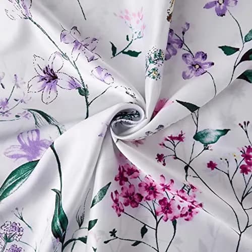 NASUMR White Satin Pillowcase for Hair and Skin | Queen Size, 2 Pack, Envelope Closure, Floral Pattern thumbnail 3