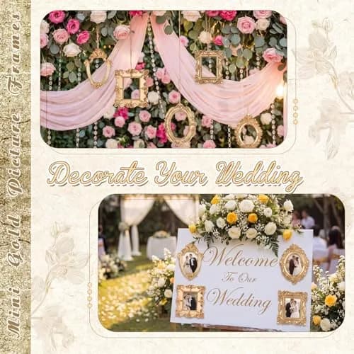 Yalikop Mini Vintage Gold Resin Picture Frames 5 Pcs (12.5 x 10.16 cm / 4.92 x 4 in) | Ornate Floral Carvings for DIY Craft Embellishments thumbnail 4