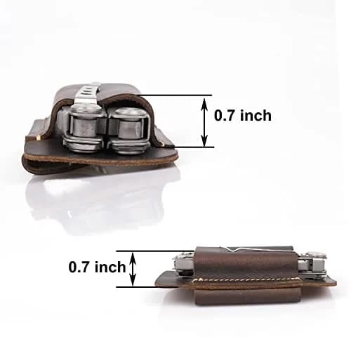 topstache Leather Sheath for Men | Handmade Multitool Holster, Horizontal Carry, Size M, Black thumbnail 5